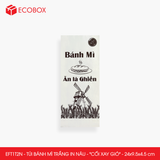  EFT1T2N - Túi bánh mì trắng in nâu - "Cối xay gió" - 24x9.5x4.5 cm 