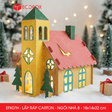  EFK07H - Nhà giấy lắp ráp bằng carton - Mẫu 8 - 18x14x22 cm 