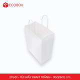 ETG3T - 30x20x10 cm - Túi Giấy Kraft Màu Trắng 