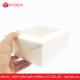  EFH1D - Combo 25 hộp giấy trắng đựng đồ ăn có cửa sổ- 18x12x5 cm 
