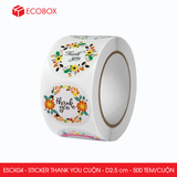  ESCK04 - Cuộn Sticker Thank You tròn - Nhiều thiết kế - 2.5cm - [500 tem/cuộn] 