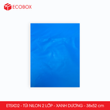  ET5XD2 - 38x52 cm - Combo 50 túi nilon niêm phong đóng hàng - 2 lớp - Xanh dương 