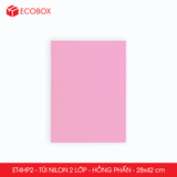  ET4HP2 - 28x42 cm - Combo 100 túi nilon niêm phong đóng hàng - 2 lớp - Hồng phấn 