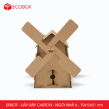  EFK07F - Nhà giấy lắp ráp bằng carton - Mẫu 6 - 19x10x21 cm 