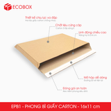  EPB1 - 16x11cm - Combo 20 phong bì giấy carton màu xám 