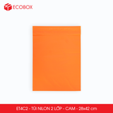  ET4C2 - 28x42 cm - Combo 100 túi nilon niêm phong đóng hàng - 2 lớp - Cam 