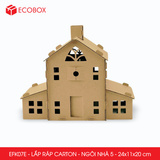  EFK07E - Nhà giấy lắp ráp bằng carton - Mẫu 5 - 24x11x20 cm 