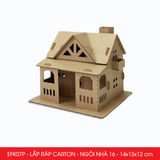  EFK07P - Nhà giấy lắp ráp bằng carton - Mẫu 16 - 14x13x12 cm 