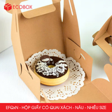  EFQxN - Hộp giấy Kraft quai xách - Nâu - Nhiều size 