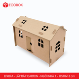  EFK07A - Nhà giấy lắp ráp bằng carton - Mẫu 1 - 19x10x13 cm 
