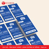  EDV1XD - Tem dán quay video - Xanh dương in trắng - 10x5 cm 