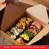  EFHG3N - Combo 25 hộp giấy kraft thực phẩm - Nắp gài - Nâu - 1400 ml 