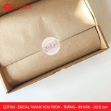  EDTT04 - Combo 50 decal Thank You tròn - Trắng - In nâu - 2.5cm [50 cái/pack] 