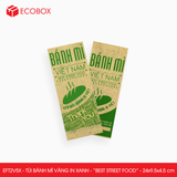  EFT2V5X - Túi bánh mì vàng in xanh - "Best street food" - 24x9,5x4,5 cm 