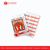  EFT21E - Túi giấy đựng gà rán & khoai tây chiên - Trắng - In cam & đen - "Hộp gà rán" - 20x13.5x5.5 cm 