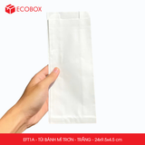  EFT1A - Combo 100 túi giấy bánh mì trắng - 24x9.5x4.5 cm 