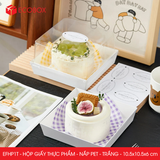  EFHP1T - Combo 25 hộp giấy kraft thực phẩm - Nắp PET - Trắng - 10.5x10.5x6 cm 