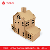  EFK07E - Nhà giấy lắp ráp bằng carton - Mẫu 5 - 24x11x20 cm 