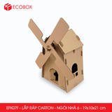  EFK07F - Nhà giấy lắp ráp bằng carton - Mẫu 6 - 19x10x21 cm 