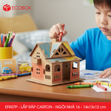  EFK07P - Nhà giấy lắp ráp bằng carton - Mẫu 16 - 14x13x12 cm 