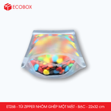  ETZ6B - 22x32cm - Combo 25 túi Zipper nhôm ghép - Bạc 