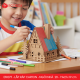  EFK07T - Nhà giấy lắp ráp bằng carton - Mẫu 20 - 19x21x19 cm 