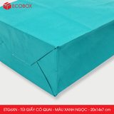  ETG6XN - 20x14x7 cm - Combo 25 túi giấy có quai màu xanh ngọc 