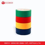  EBKS1D - Băng keo Simili - Đỏ - Khổ 5cm x 7m - 6 cuộn/cây 