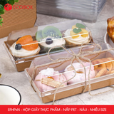  EFHPxN - Hộp giấy kraft thực phẩm - Nắp PET - Nâu - Nhiều size 