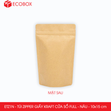  ETZ1N - 10x15cm - Combo 25 túi Zipper giấy Kraft cửa sổ full - Nâu 