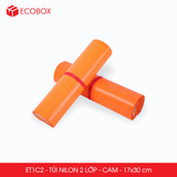  ET1C2 - 17x30 cm - Combo 100 túi nilon niêm phong đóng hàng - 2 lớp - Cam 