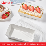  EFHP7T - Hộp giấy kraft thực phẩm - Nắp PET - Trắng - 19.5x9x6 cm 