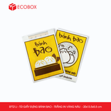  EFT21J - Túi giấy đựng bánh bao - Trắng - In vàng & nâu - 20x13.5x5.5 cm 