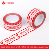  EBK3D - 4.8cm - Block 6 cuộn/1.2kg - Băng keo HÀNG DỄ VỠ màu đỏ trắng 