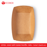  EFP2N - Khay giấy kraft dáng thuyền đựng thực phẩm - 16.5x11.5x4.5 cm 