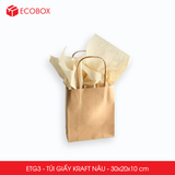  ETG3 - 30x20x10 cm - Combo 25 Túi Giấy Kraft Màu Nâu 