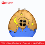  EFK02 - Nhà Giấy Carton Lắp Ghép Cho Bé - Hình Con Mèo 