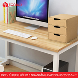  ES02 - Tủ đựng hồ sơ 3 ngăn bằng carton - 33x26x25.5 cm 