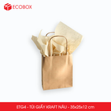  ETG4 - 35x25x12 cm - Combo 25 Túi Giấy Kraft Màu Nâu 