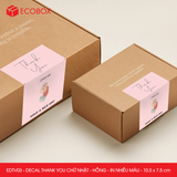  EDTV03 - Combo 50 decal Thank You chữ nhật - Hồng - In nhiều màu - 10.5x7.5 cm 