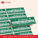  EDV2XL - Tem dán quay video - Xanh lá in trắng - 13x3,5 cm 