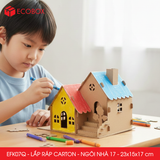  EFK07Q - Nhà giấy lắp ráp bằng carton - Mẫu 17 - 23x15x17 cm 