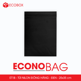  ET1B - Combo 100 túi nilon niêm phong giao hàng - Đen - 35x25 cm 