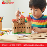  EFK07U - Nhà giấy lắp ráp bằng carton - Mẫu 21 - 21x20x22 cm 