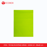  ET2X - Combo 100 túi nilon niêm phong giao hàng - Xanh lá - 42x28 cm 