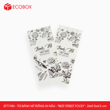  EFT1T4N - Combo 100 túi bánh mì trắng in nâu - "Best street food" - 24x9.5x4.5 cm 