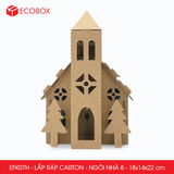  EFK07H - Nhà giấy lắp ráp bằng carton - Mẫu 8 - 18x14x22 cm 