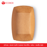  EFPxN - Khay giấy kraft dáng thuyền đựng thực phẩm - Nhiều size 
