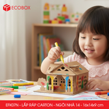  EFK07N - Nhà giấy lắp ráp bằng carton - Mẫu 14 - 16x14x9 cm 