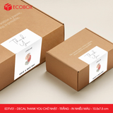  EDTV01 - Combo 50 decal Thank You chữ nhật - Trắng - In nhiều màu - 10.5x7.5 cm 